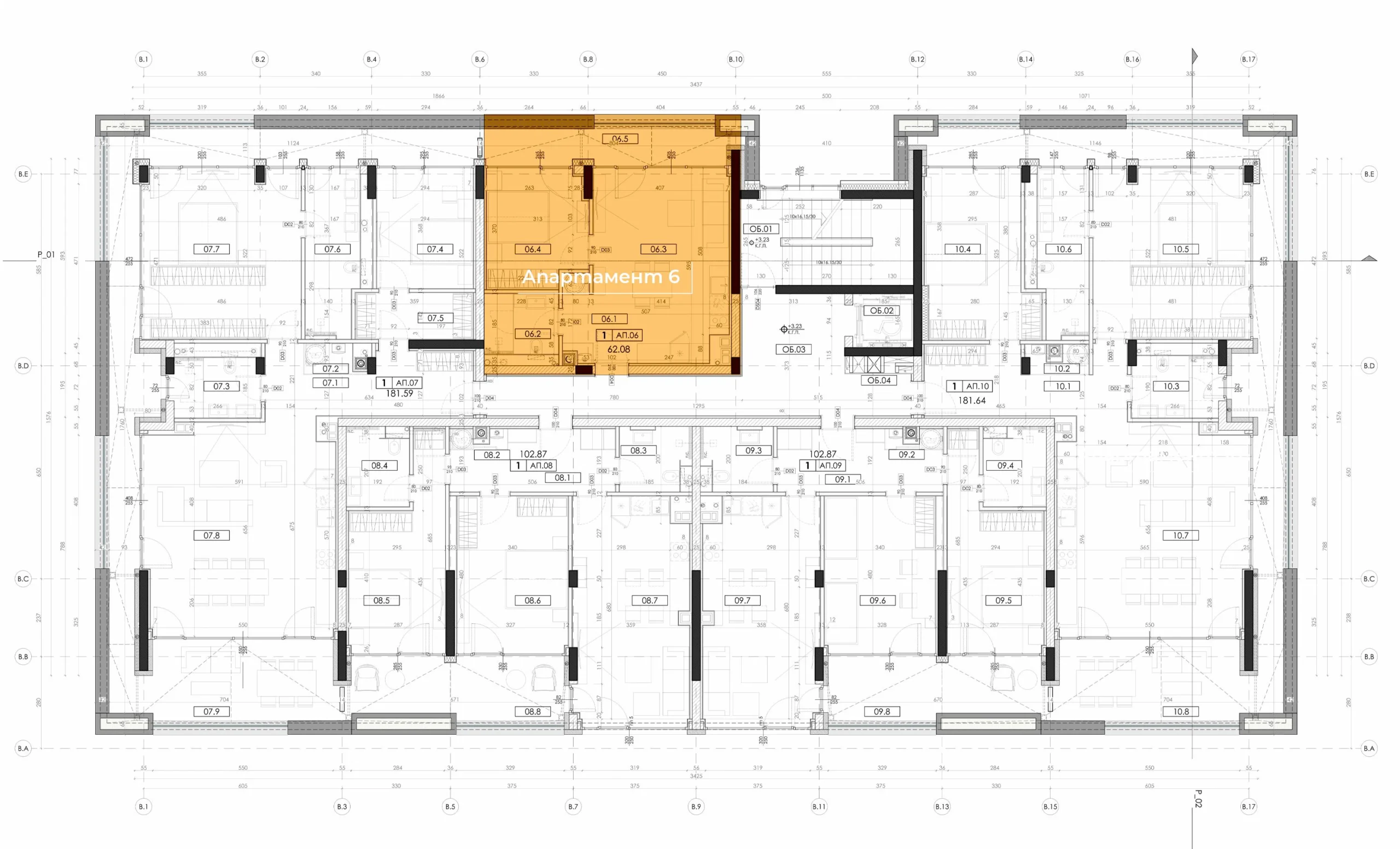 Разположение на Апартамент 06 на етажа – Memiko Homes