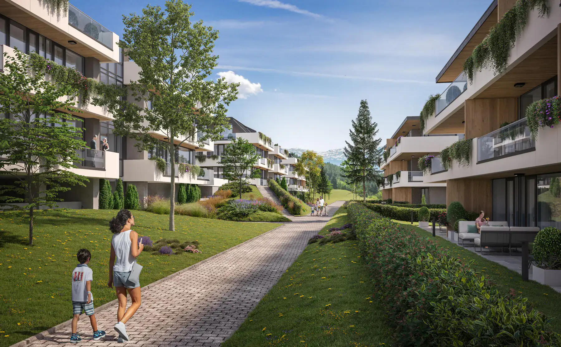 Озеленена жилищна среда в New Land District – Лозен, София
